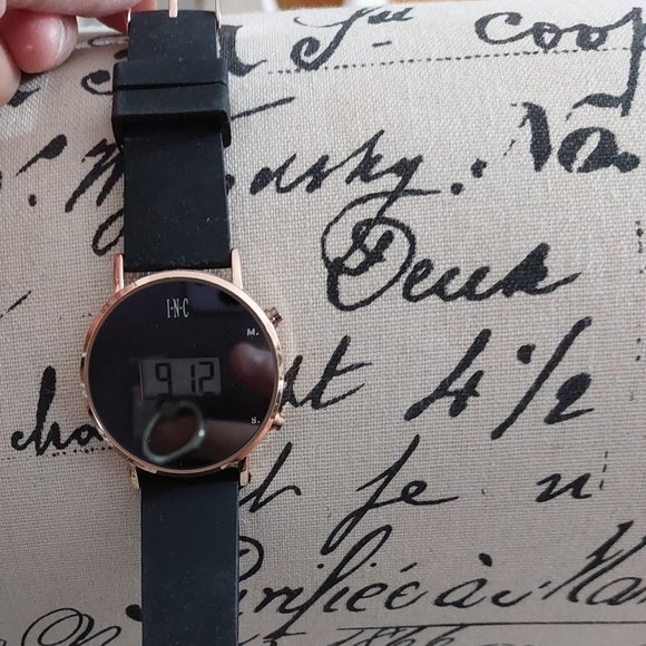 INC International Concepts Black Rose Gold Digital Watch - Picture 4 of 8